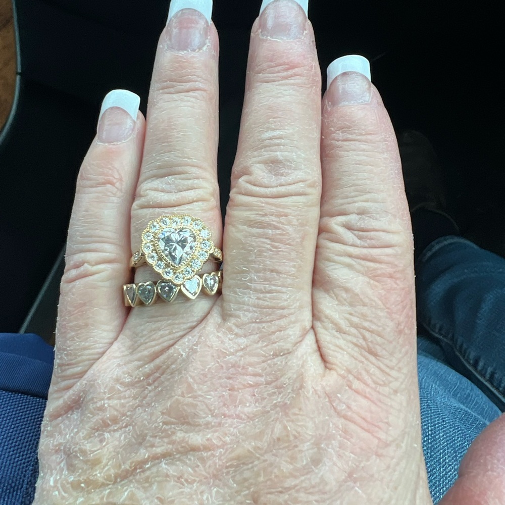 Heart shape solitaire ring size 9 moissanite had custom made